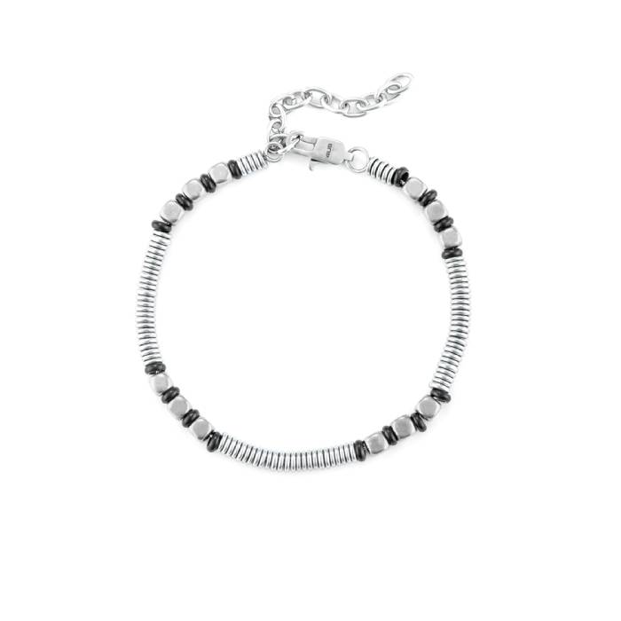 Bracciale 4US Cesare Paciotti Uomo Acciaio Bianco Ematite 4UBR6728