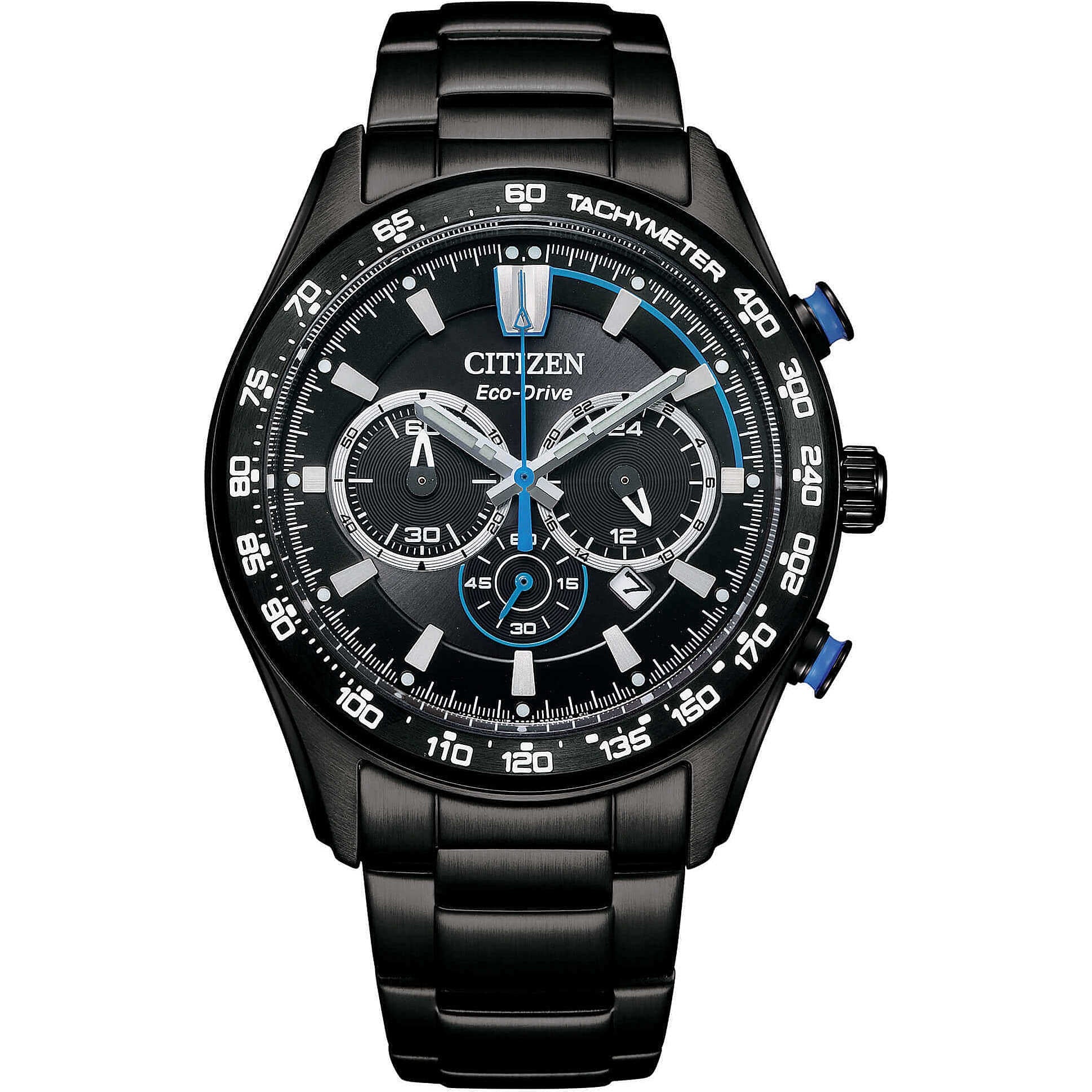 Orologio Uomo Acciaio CITIZEN  Eco Drive Aviator Data Crono Quarzo CA4485-85E