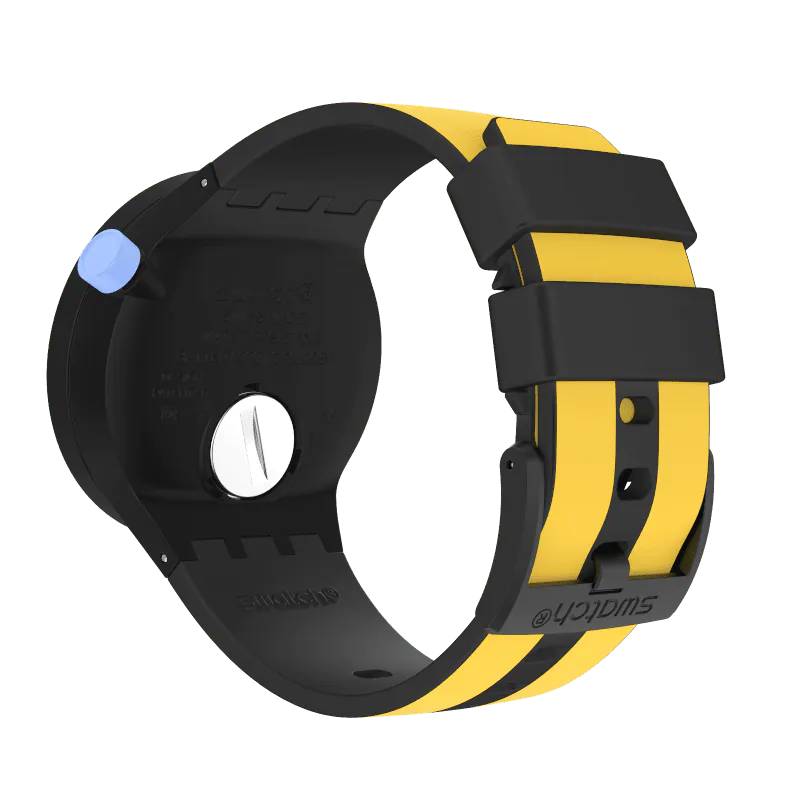 Orologio Uomo Swatch Bioceramic Big Bold Quarzo Solo Tempo Blu SB03B109