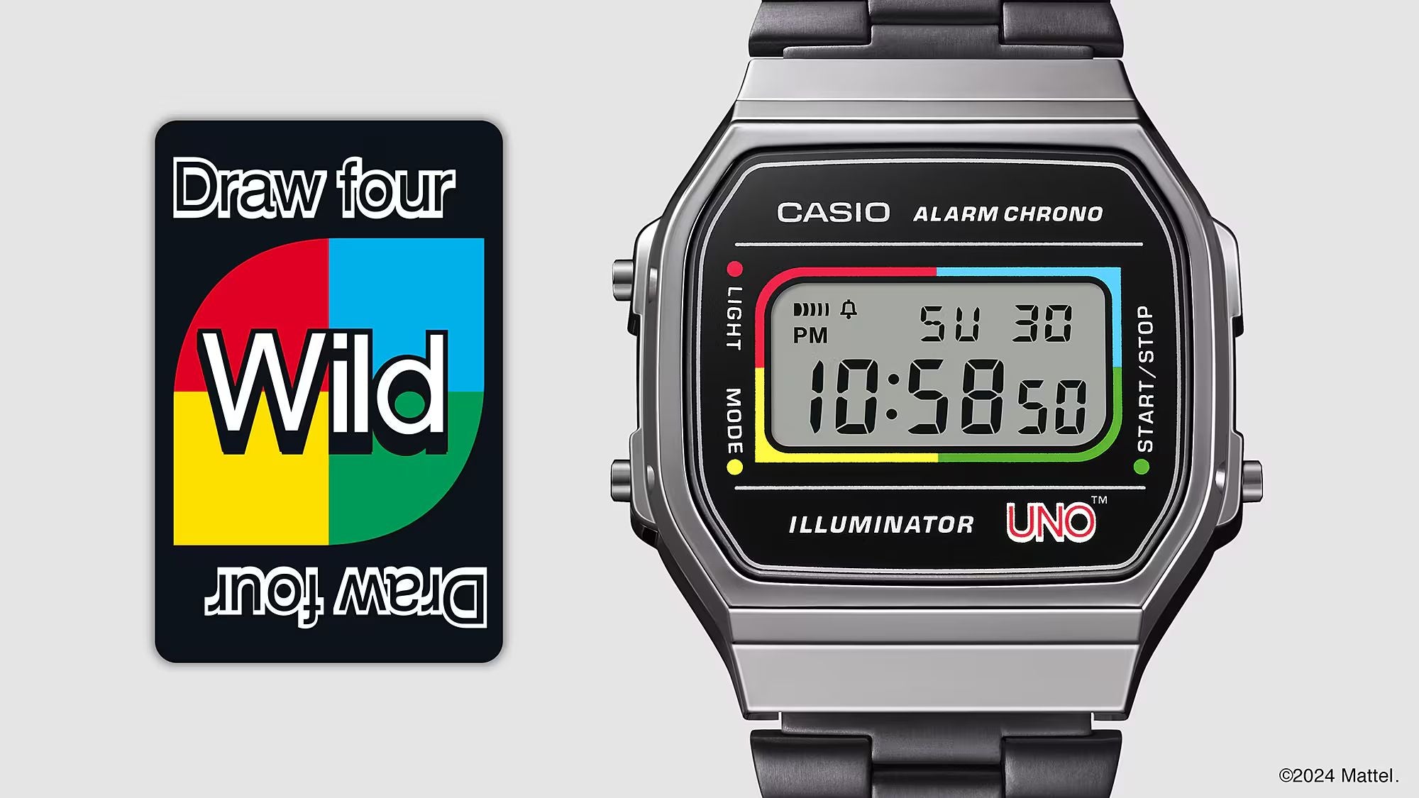 Orologio Unisex Casio X UNO Vintage Acciaio Nero Quarzo Digitale A168WEUC-1AER