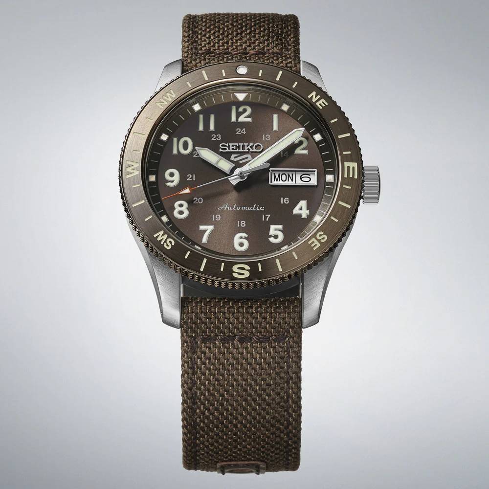 Orologio Uomo Seiko 5 Sport Field Automatico Marrone HDB009K1