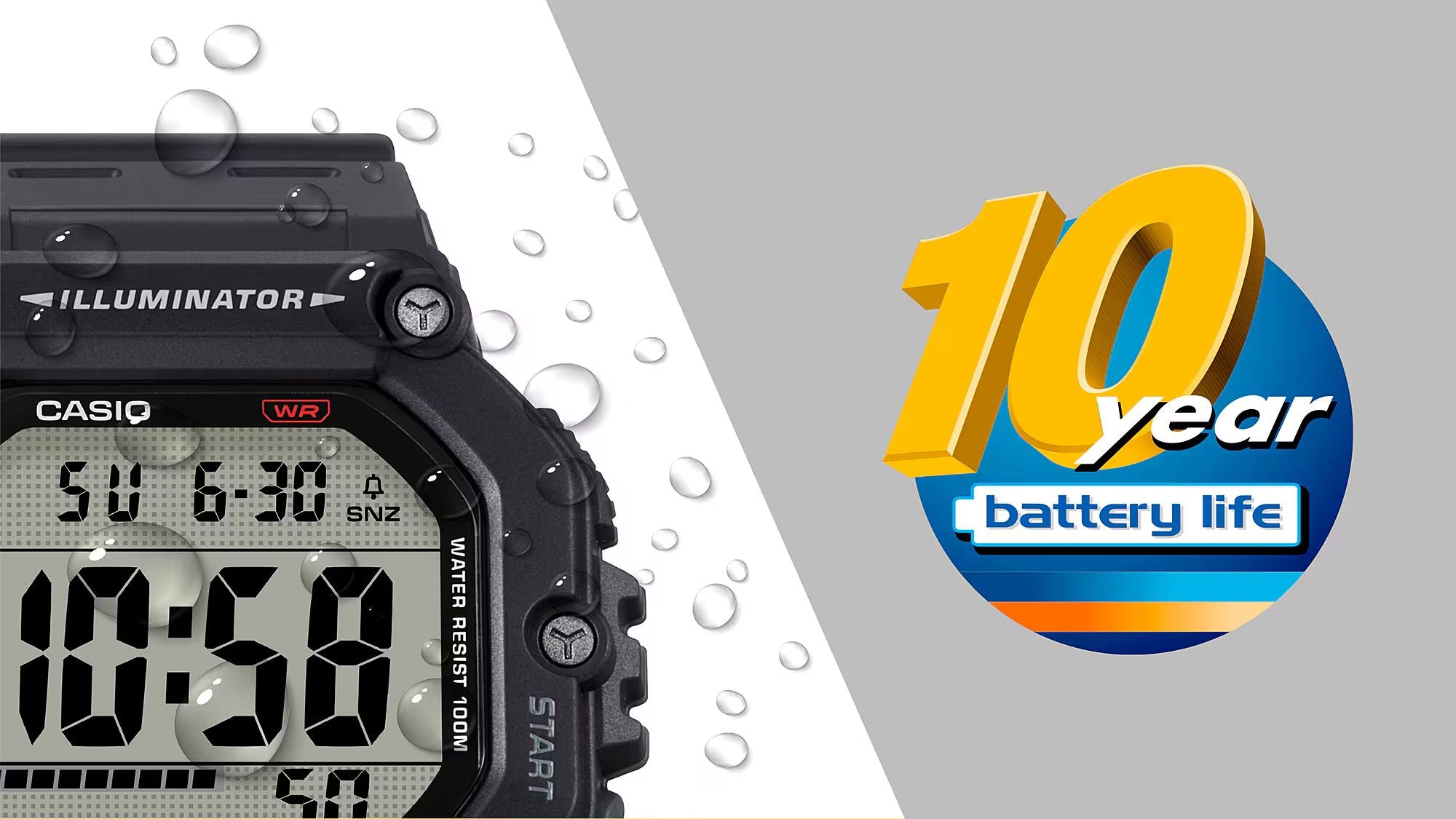 Orologio Uomo Casio Quarzo Gomma Digitale Nero AE-1600H-1AVEF