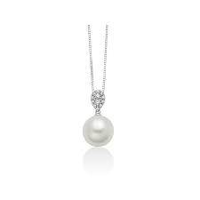 Collana Donna Miluna Girocollo Oro Bianco 750 Perla 8-8,5 mm e Diamanti PCL6597A