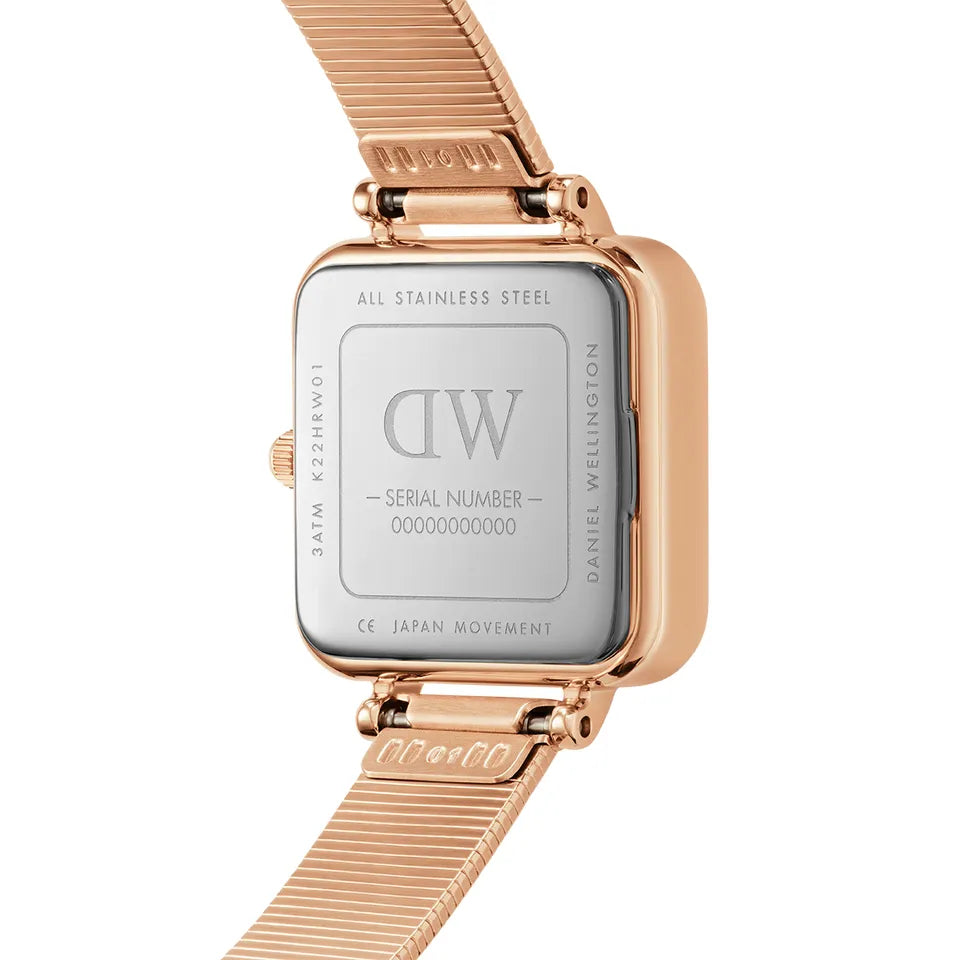 Orologio Donna Daniel Wellington Quarzo Acciaio Rosè Quadro 22 x 22 mm DW00100517