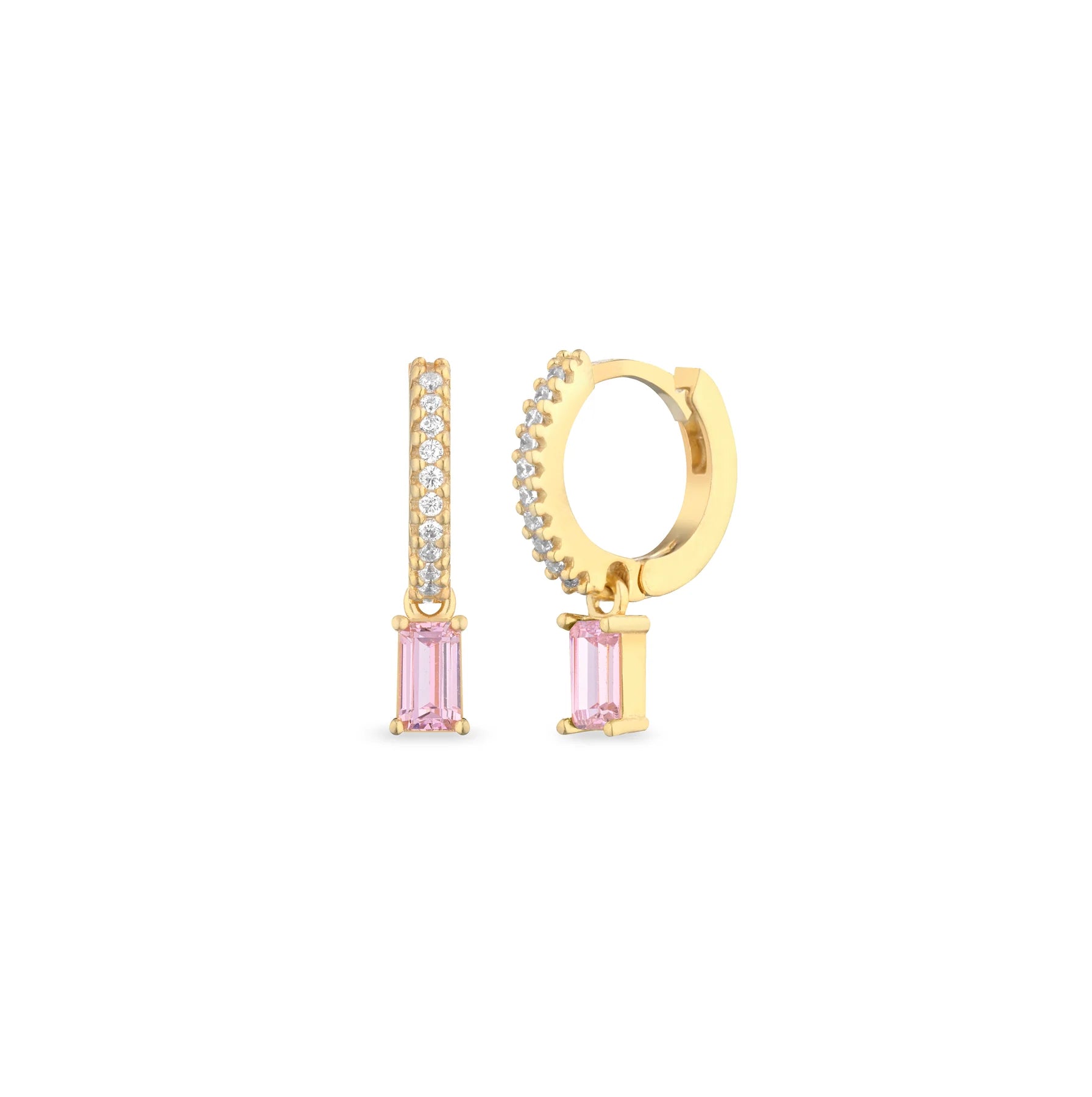 Orecchini Donna Laura P. Argento Dorato 925 Zirconi Bianchi Rosa OR0228GRS