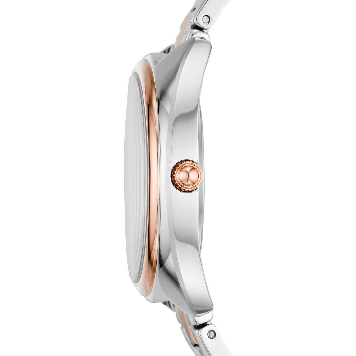 Orologio Donna Fossil Acciaio Rosè Quarzo Solo Tempo Data Zirconi ES5072
