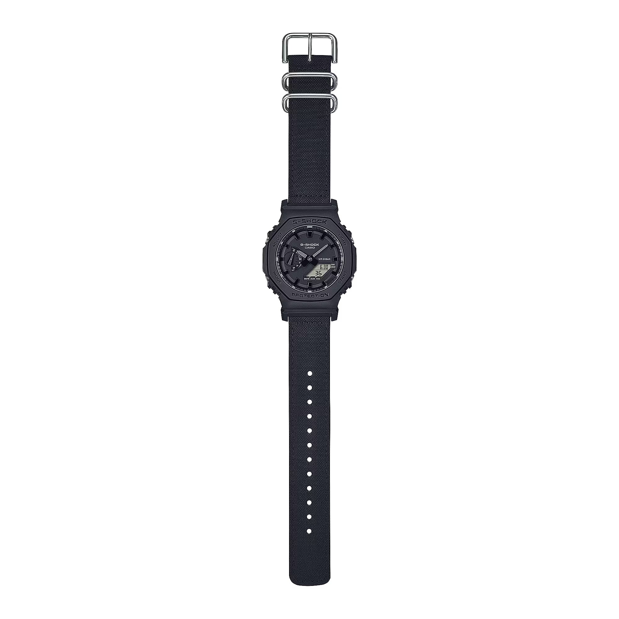 Orologio Uomo Casio G-SHOCK Quarzo Nero Cinturino Stoffa GA-2100BCE-1AER