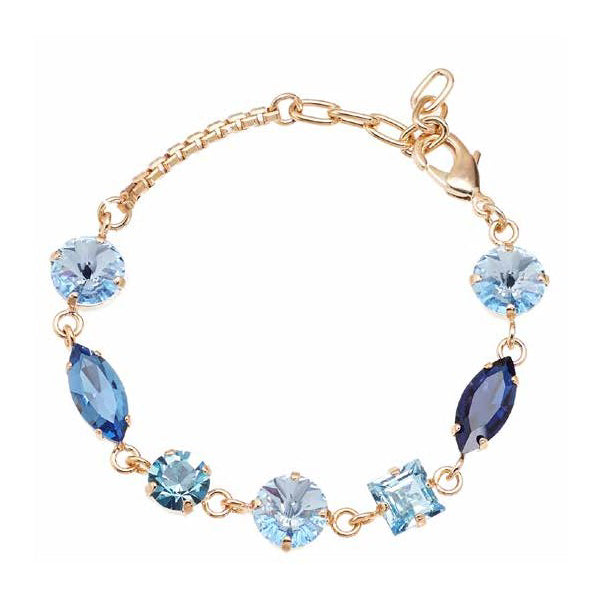 Bracciale Donna Ottaviani Bronzo Dorato Multi Pietra Zirconi Blu 500728B