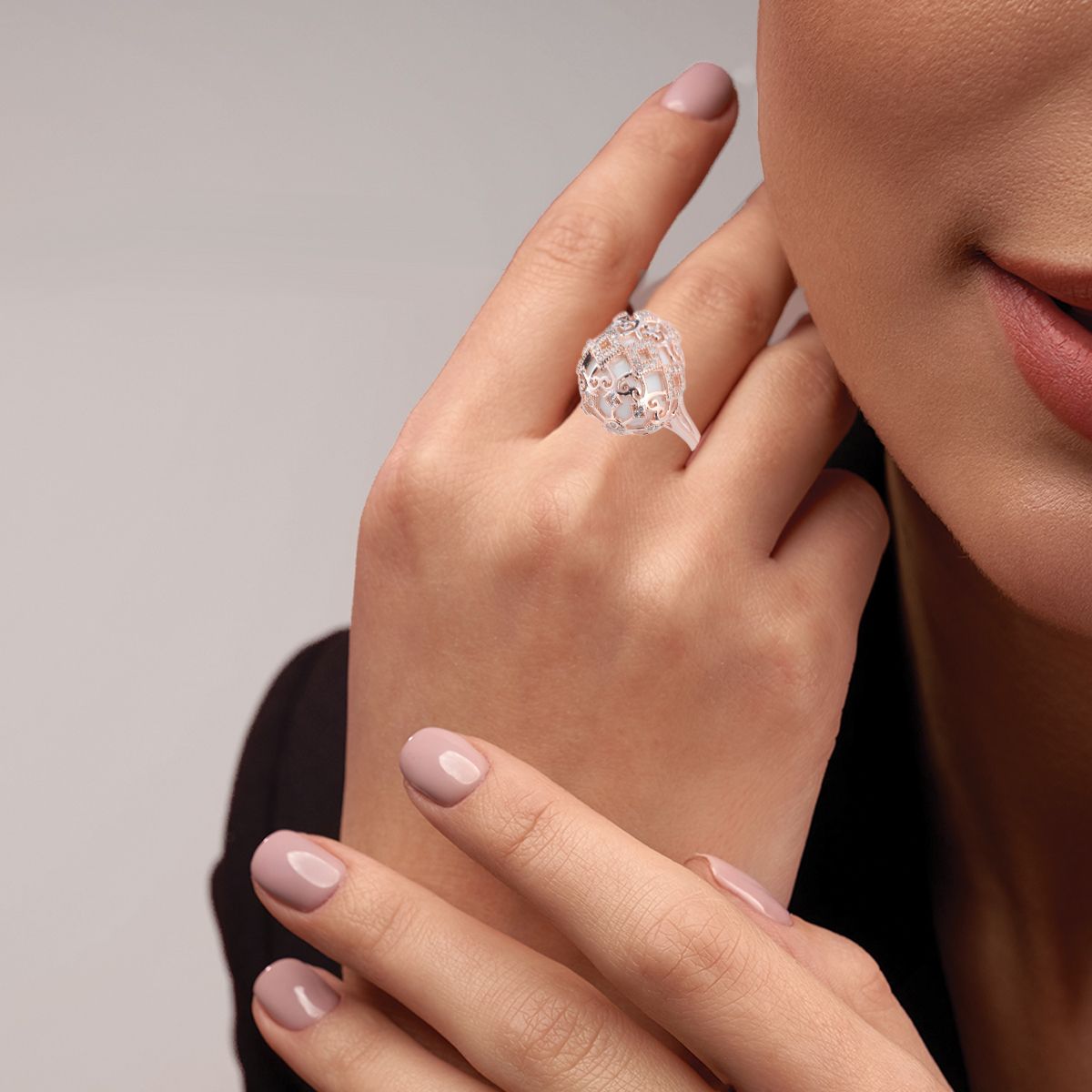 Anello Donna Tsars Collection Argento Rosè Alexandra Zirconi Bianchi R818R