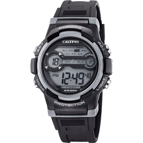 Orologio Bambino Calypso Quarzo Digitale Cronografo Cinturino Gomma 10 ATM K5808/4
