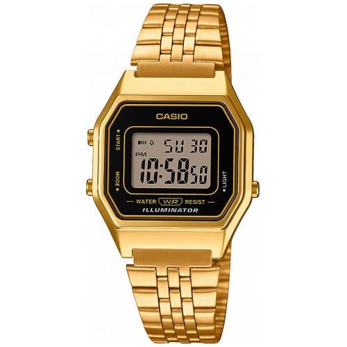 Orologio Donna Casio Vintage Acciaio Dorato Quarzo Digitale Numeri Neri LA680WGA-1DF