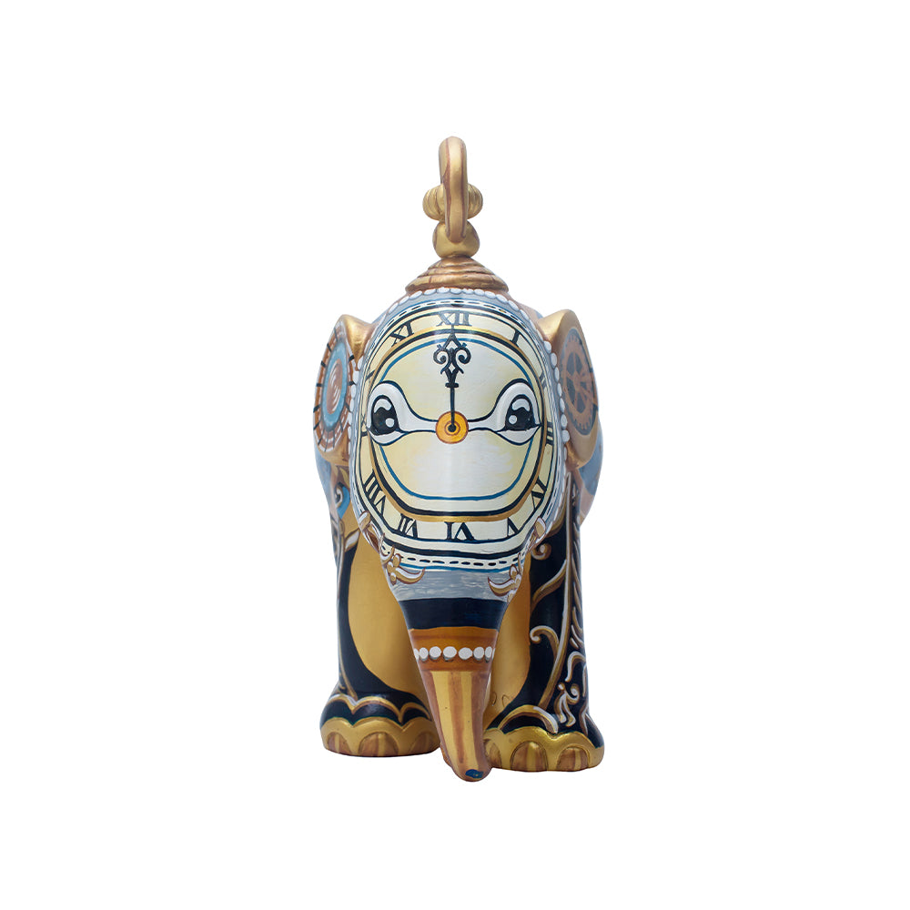 Scultura Elefante Onlylux Watch Elephant 30cm Resina Dipinto A Mano 8858831237742