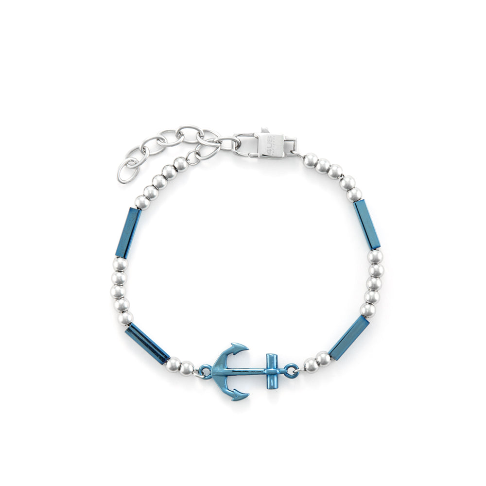 Bracciale Uomo 4US Cesare Paciotti Acciaio Blu Ancora Biglie 4UBR6413