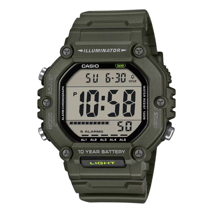 Orologio Uomo Casio Quarzo Gomma Digitale Verde AE-1600HX-3AVEF