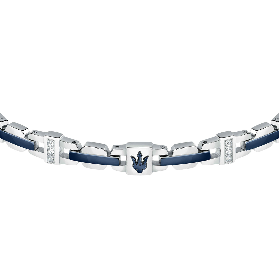 Bracciale Uomo Maserati Acciaio Ceramica Blu Zirconi Bianchi JM523AVD32