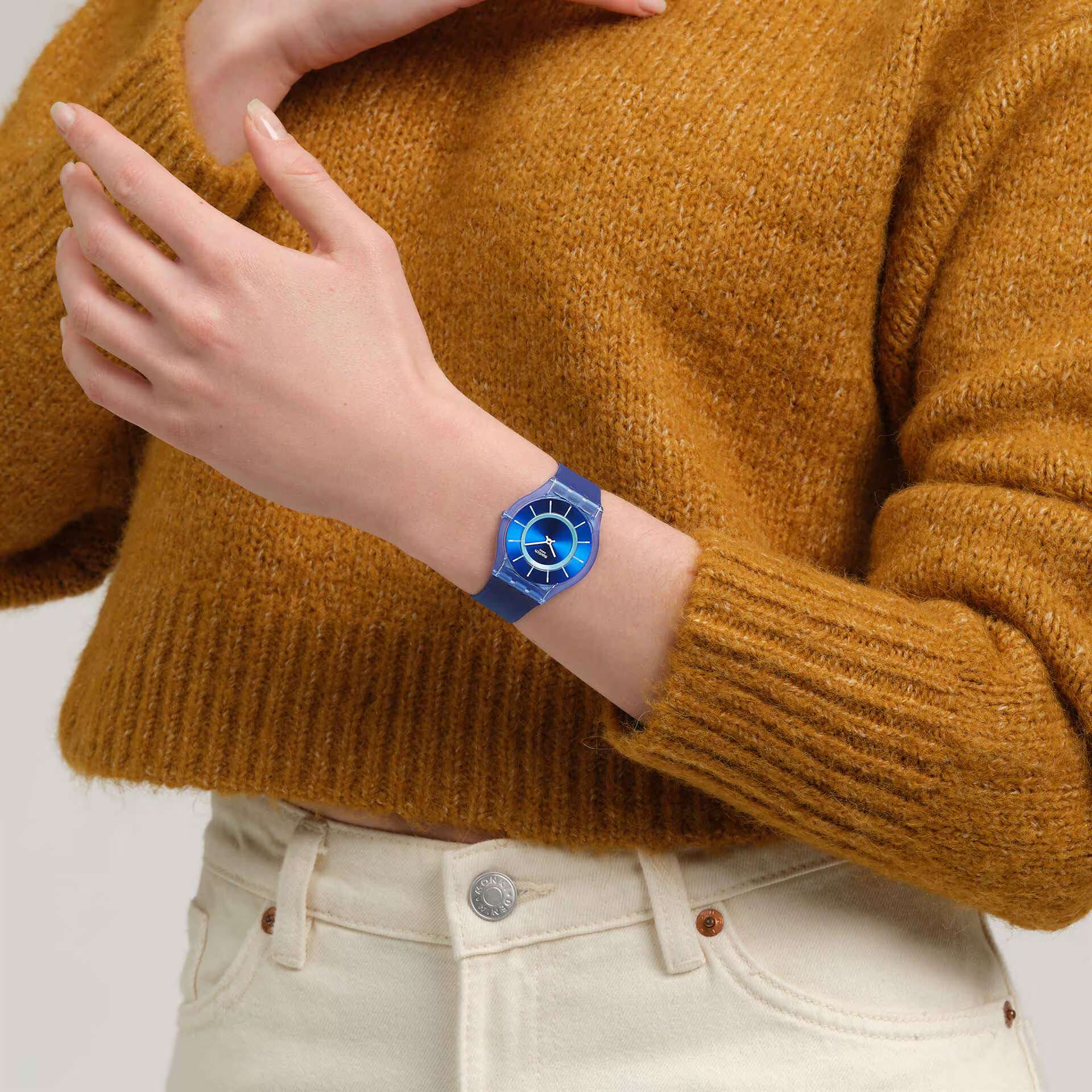 Orologio Unisex Swatch JAMMY GRAPE DREAM Skin Blu Turchese SS08I100