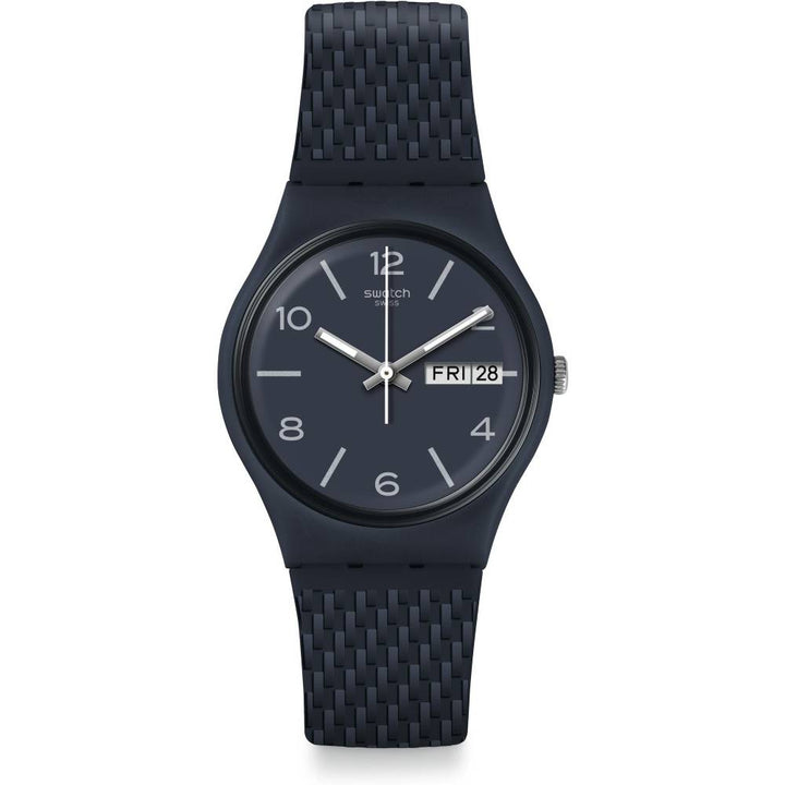 Orologio Unisex Bambino Swatch Laserata Quarzo Doppia Data Blu GN725