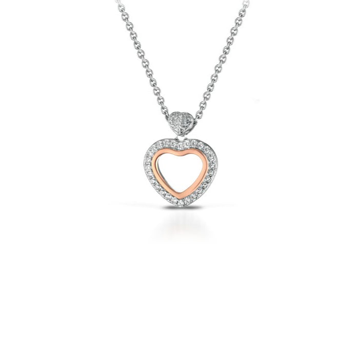 Collana Donna Roberto Giannotti Argento 925 Cuore Zirconi Bianchi GIA451