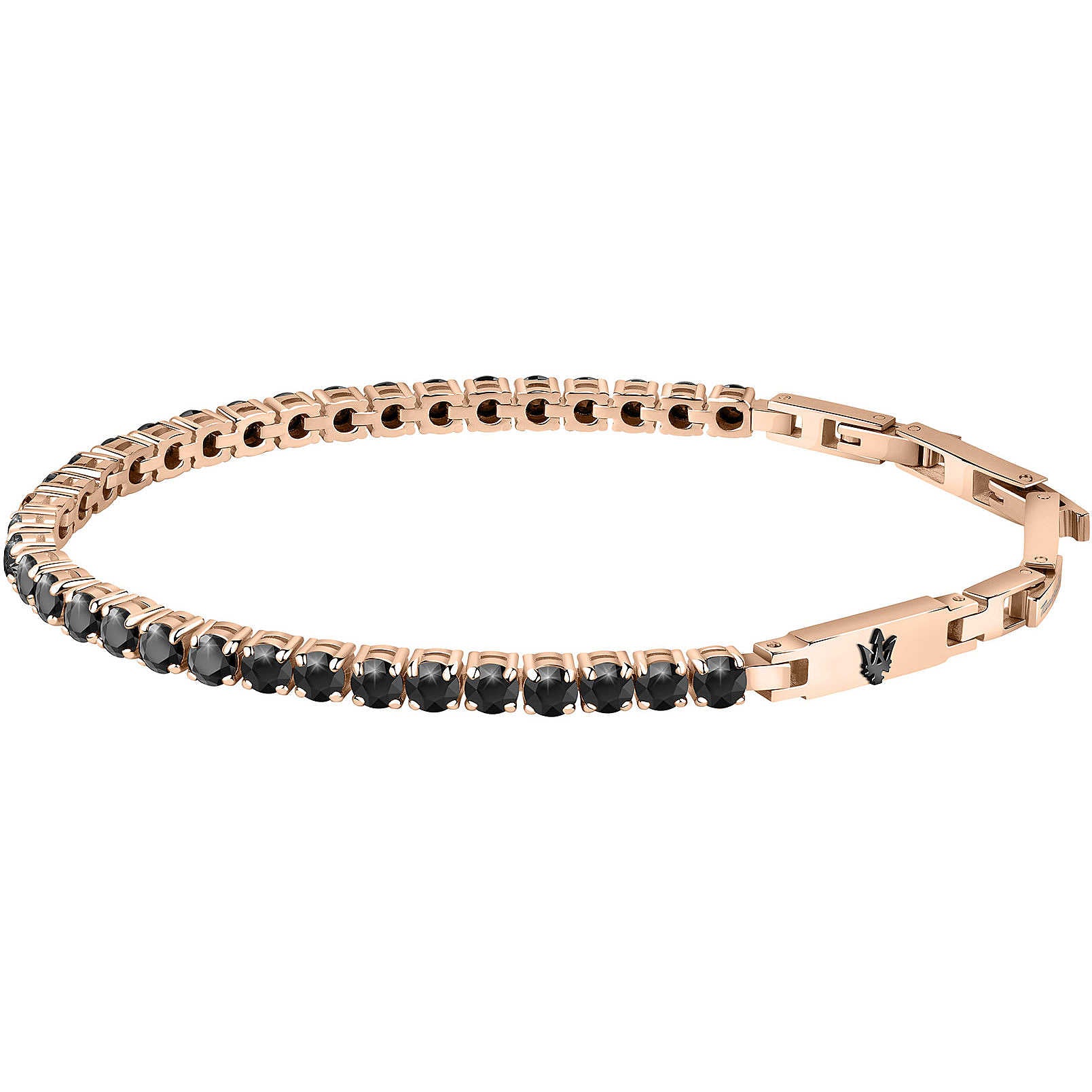 Bracciale Uomo Tennis Acciaio Rosè Zirconi Neri JM222AVC03