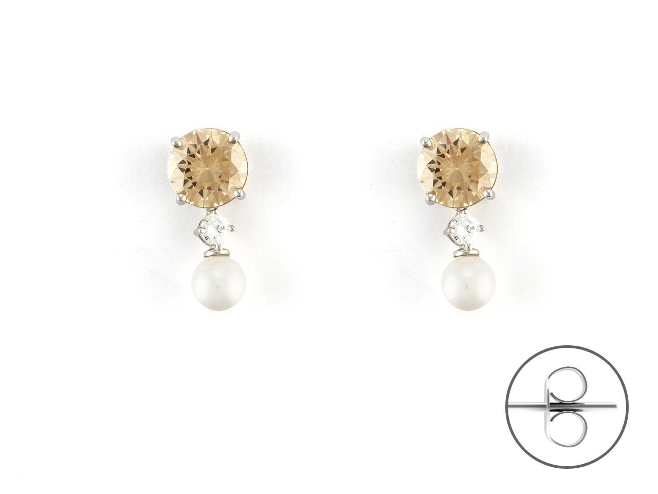 Orecchini  Donna Argento 925 4US Cesare Paciotti perla e zirconi 4UOR6577W