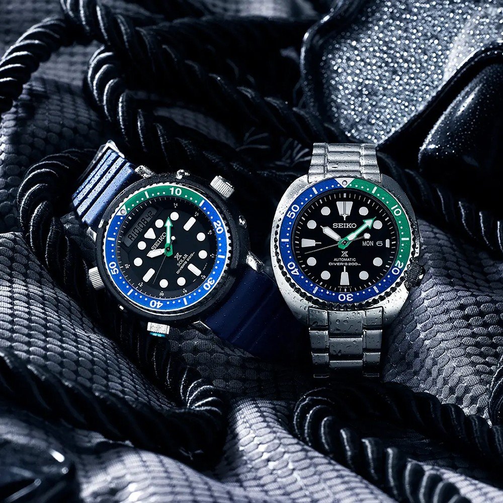Orologio Uomo Seiko Prospex Automatico Tropical Lagoon Acciaio Blu Verde SRPJ35K1