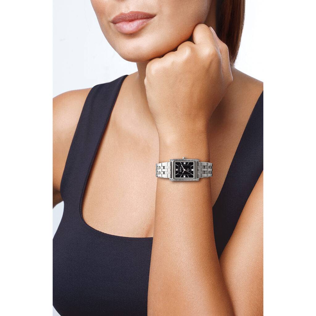 Orologio Donna Ops Rettangolare Acciaio Quarzo Nero OPSPW-1047-3450