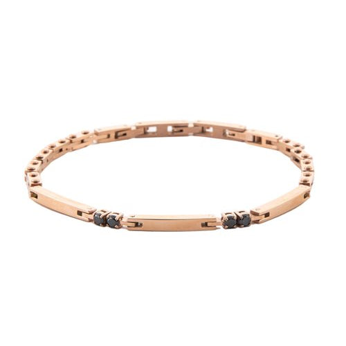 Bracciale Uomo Acciaio 4US Cesare Paciotti Zirconi Neri 4UBR6988