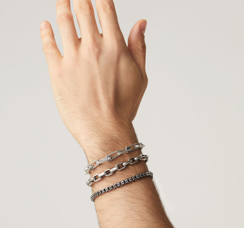 Bracciale Uomo Giovanni Raspini Argento 925 Catena Maglia Forzatina Quadrata 11659