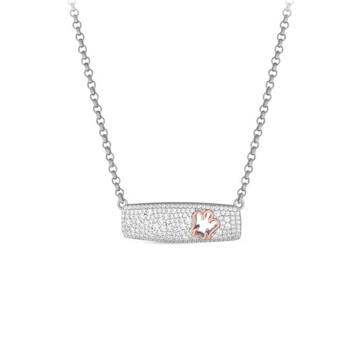 Collana Donna Roberto Giannotti Argento Piastrina Zirconi Angelo Traforato GIA806