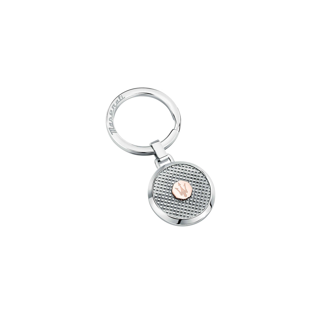 Portachiavi Uomo Maserati Acciaio Lucido Satinato Logo Inciso Rosè KMU2230101