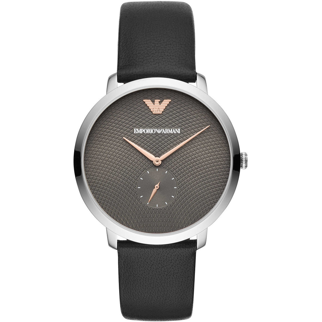 Orologio Uomo Emporio Armani Classic Cinturino Pelle Nero Fondo Grigio AR11162l