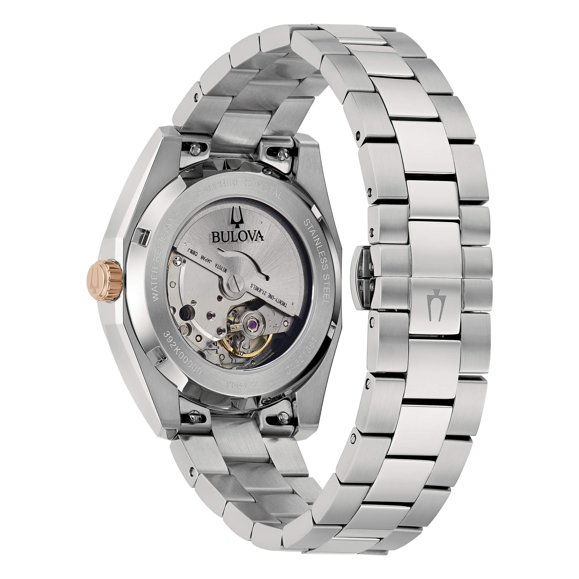 Orologio Uomo Bulova Surveyor Automatico Bordeaux Acciaio 98B422