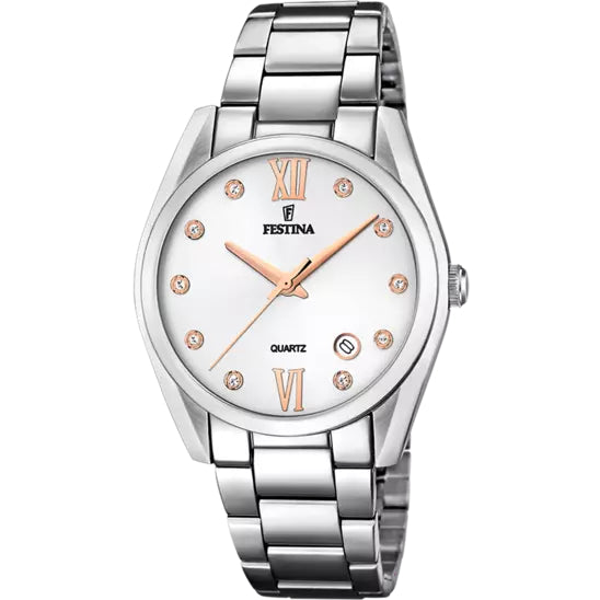 Orologio Donna Festina Acciaio Quarzo Solo Tempo Data Zirconi Rosè F16790/A