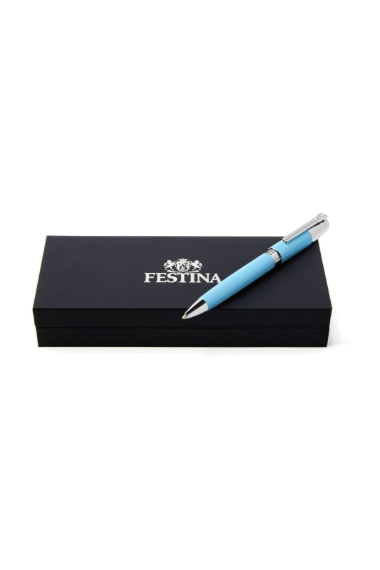 Penna Uomo Festina Acciaio Celeste Logo Biro FSN3874/M