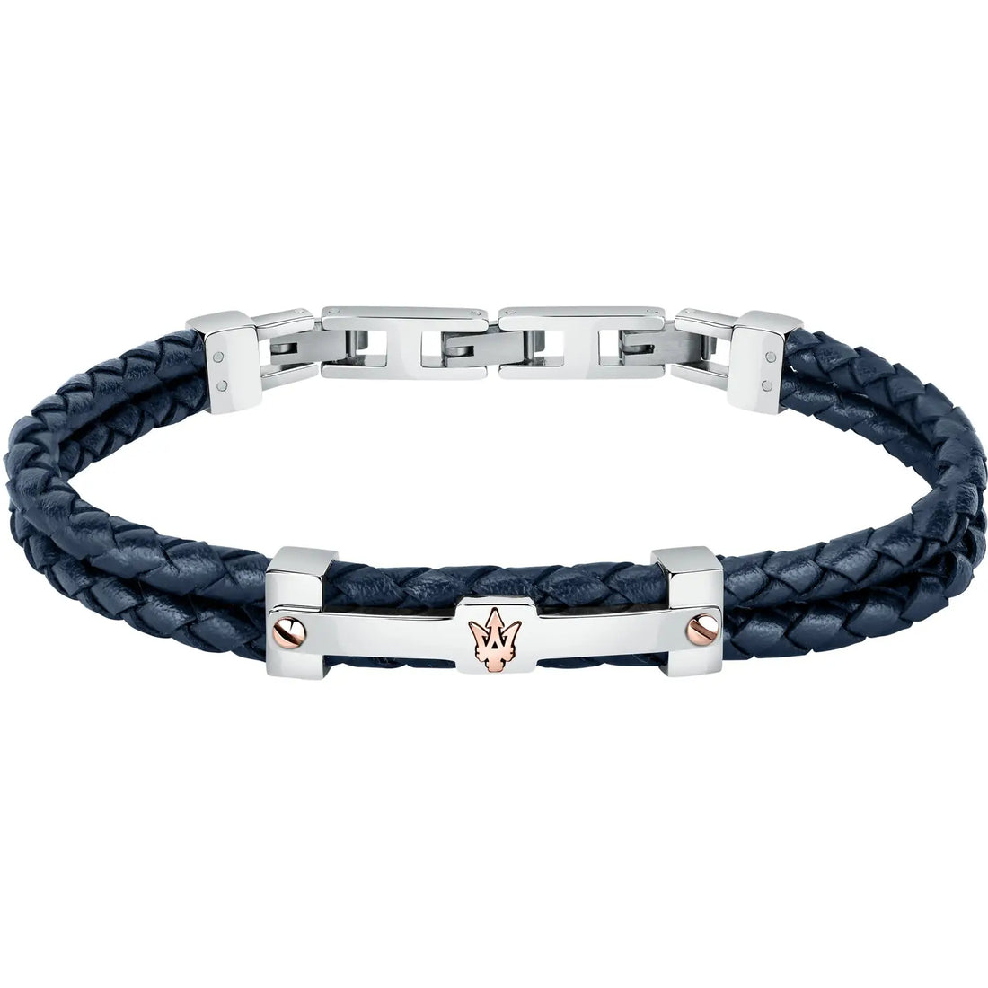 Bracciale Uomo Acciaio Maserati Jewels Pelle Riciclata Blu JM422AVE10
