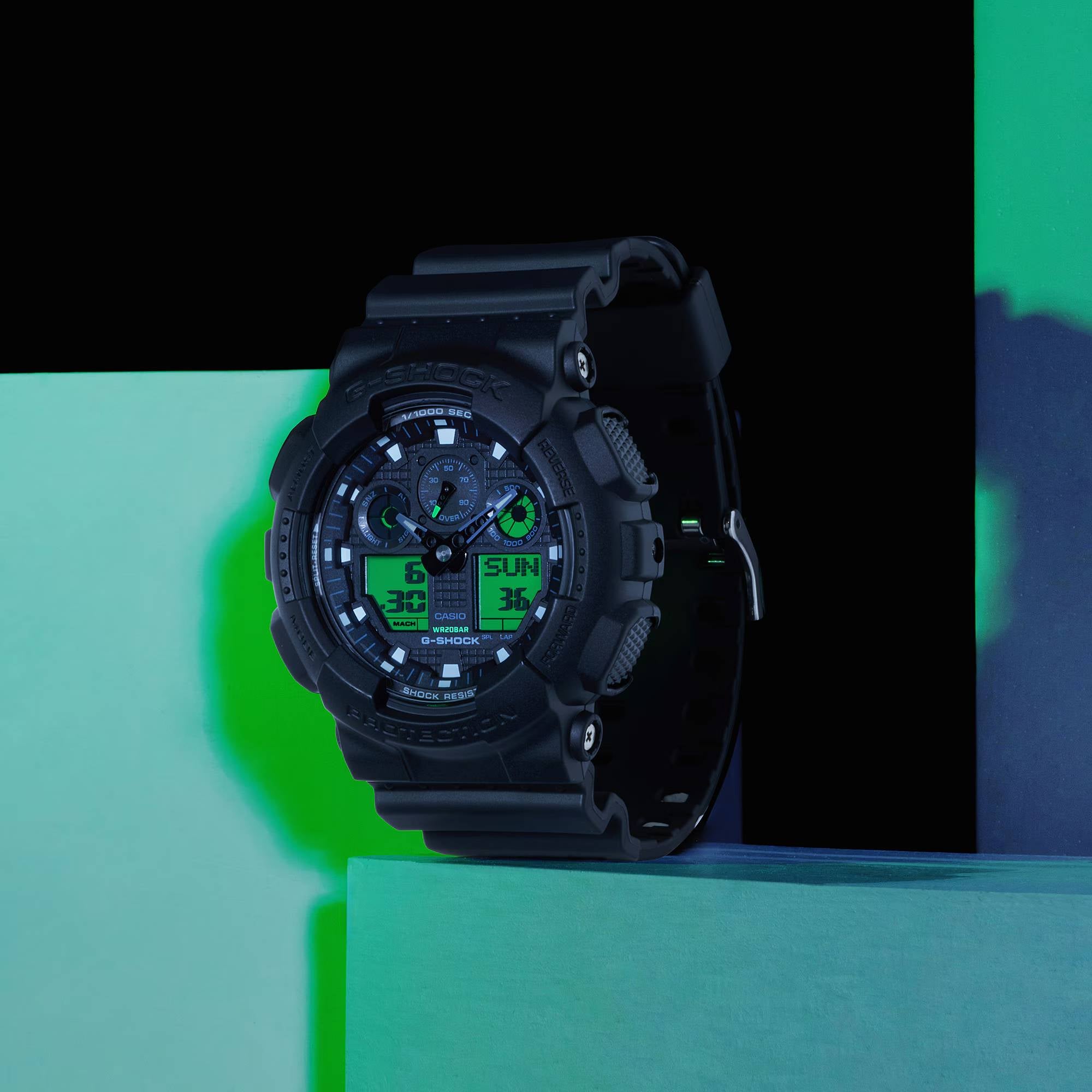 Orologio Uomo Casio G-SHOCK Nero Verde GA-100BEG-1AER