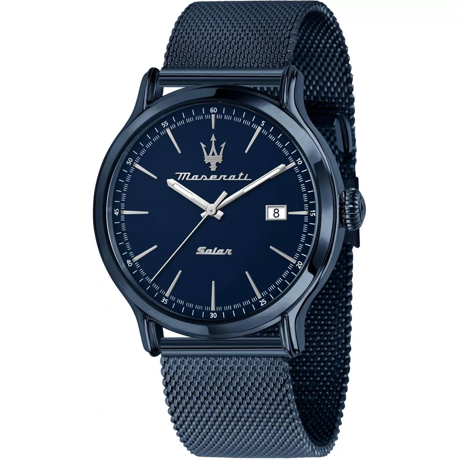 Orologio Uomo Maserati Carica Solare Solo Tempo Maglia Milano Blu R8853149001