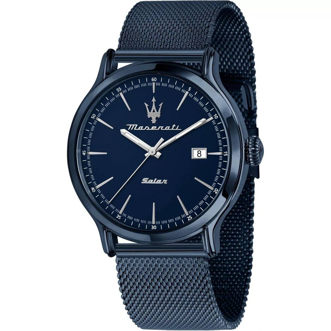 Orologio Uomo Maserati Carica Solare Solo Tempo Maglia Milano Blu R8853149001