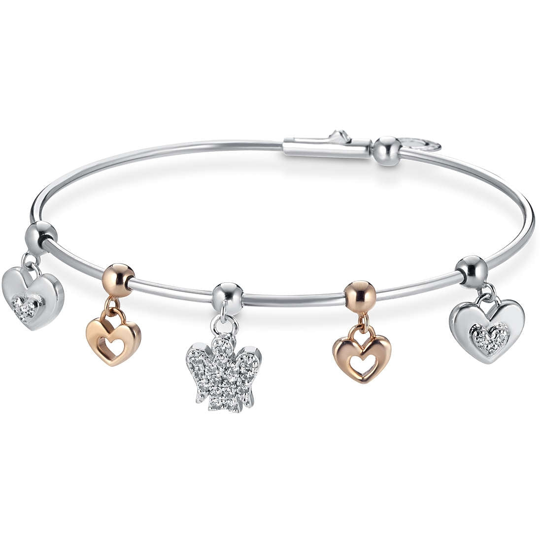 Bracciale Donna Argento 925 Roberto Giannotti Angeli Cuori Zirconi Rosè GIA335