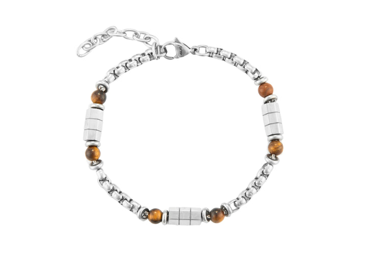 Bracciale Uomo 4US Cesare Paciotti acciaio e occhio di tigre  4UBR7013