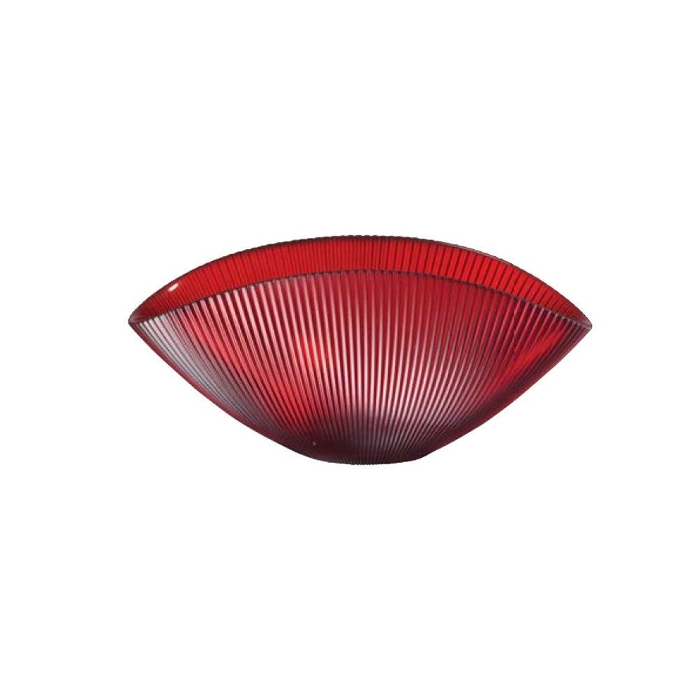 Centrotavola cristallo Onlylux Burano MIlle righe Rosso 42 cm OL02110