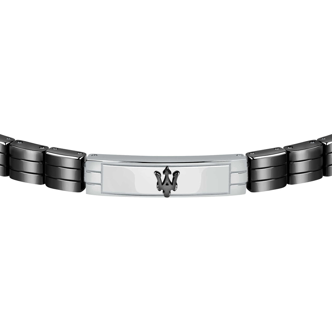 Bracciale Uomo Maserati Acciaio Ceramica Logo Nero JM221ATZ07