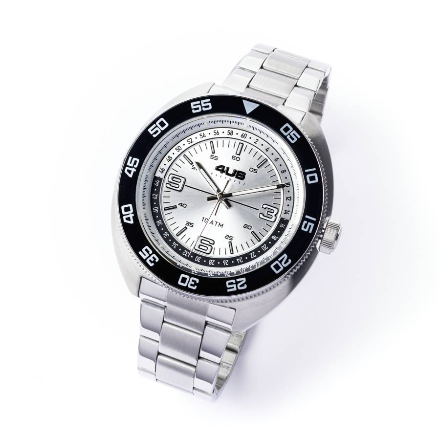 Orologio Uomo 4US Cesare Paciotti Nero Argentè Quarzo Solo Tempo Acciaio T4ST430