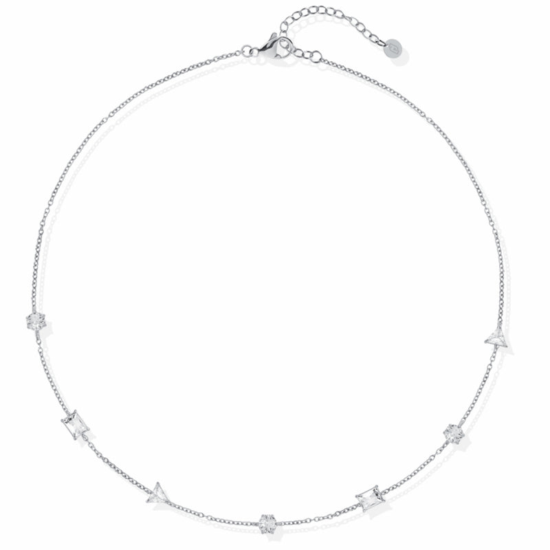 Collana Donna Liu Jo Acciaio Bianco  Catena Zirconi  Bianche LJ2833
