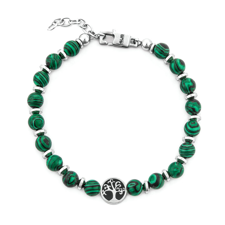 Bracciale 4US Cesare Paciotti Uomo Albero Della Vita Malachite 4UBR7540