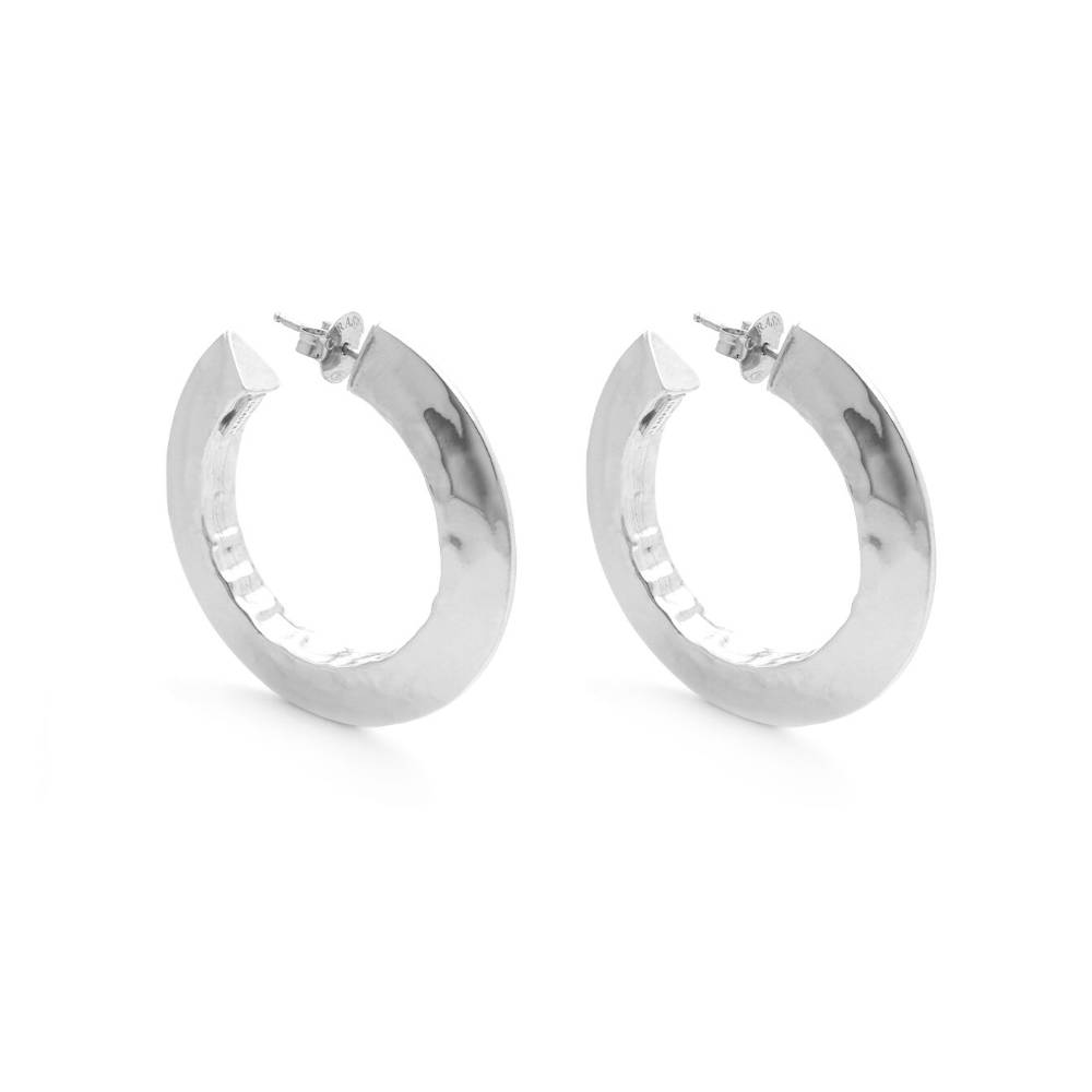 Orecchini Donna Giovanni Raspini Argento 925 Cerchi Martellati Blade 11777
