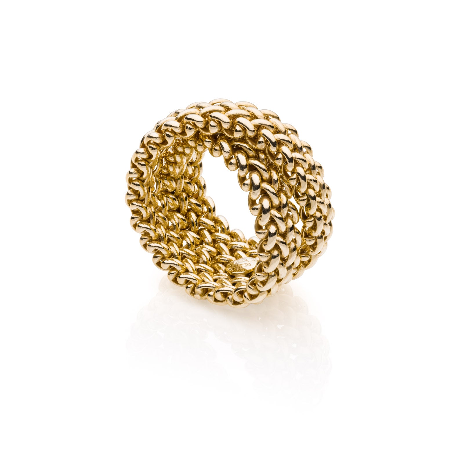 Anello Donna Unoaerre Fascia Chicco Di Riso Doppio Filo Argento 925 Dorato 541218