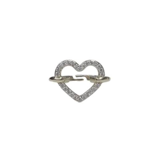 Anello Donna Re Mida Argento 925 Regolabile Cuore Zirconi AN-DJV-4B