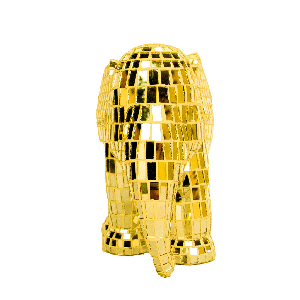 Scultura Elefante Onlylux Disco Gold Lavorazione Stroboscopica oro 15cm 8858831264243