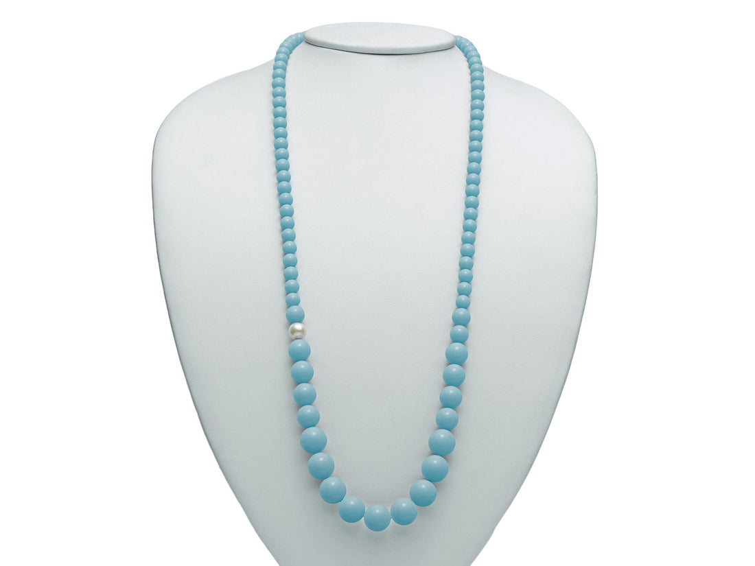 Collana Donna Miluna Girocollo In Pasta Di Turchese A Scalare E Perla PCL4665